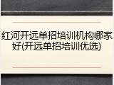 红河开远单招培训机构哪家好(开远单招培训优选)