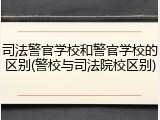 司法警官学校和警官学校的区别(警校与司法院校区别)