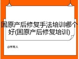 固原产后修复手法培训哪个好(固原产后修复培训)