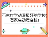 石家庄学动漫最好的学校(石家庄动漫名校)