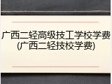 广西二轻高级技工学校学费(广西二轻技校学费)