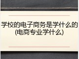 学校的电子商务是学什么的(电商专业学什么)