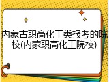 内蒙古职高化工类报考的院校(内蒙职高化工院校)