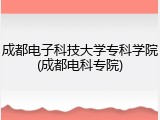 成都电子科技大学专科学院(成都电科专院)