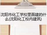 沈阳市化工学校里面建的什么(沈阳化工校内建筑)