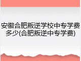 安徽合肥叛逆学校中专学费多少(合肥叛逆中专学费)