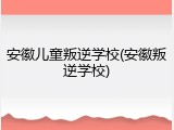 安徽儿童叛逆学校(安徽叛逆学校)