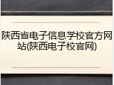 陕西省电子信息学校官方网站(陕西电子校官网)