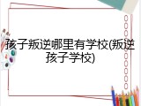孩子叛逆哪里有学校(叛逆孩子学校)