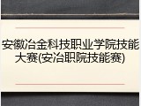 安徽冶金科技职业学院技能大赛(安冶职院技能赛)