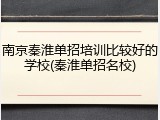 南京秦淮单招培训比较好的学校(秦淮单招名校)