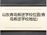 山东青岛叛逆学校位置(青岛叛逆学校地址)