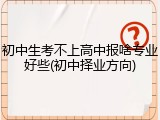 初中生考不上高中报啥专业好些(初中择业方向)