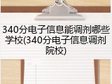340分电子信息能调剂哪些学校(340分电子信息调剂院校)