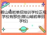 鞍山岫岩单招培训学校正规学校有那些(鞍山岫岩单招学校)