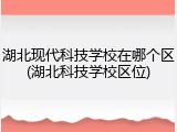 湖北现代科技学校在哪个区(湖北科技学校区位)