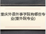 重庆外语外事学院有哪些专业(重外院专业)