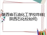 陕西省石油化工学校咋样(陕西石化校如何)