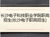 长沙电子科技职业学院职高招生(长沙电子职高招生)