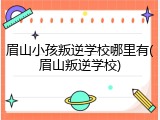 眉山小孩叛逆学校哪里有(眉山叛逆学校)