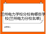 兰州电力学校分校有哪些学校(兰州电力分校名单)