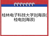 桂林电子科技大学刘海浪(桂电刘海浪)