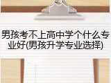 男孩考不上高中学个什么专业好(男孩升学专业选择)