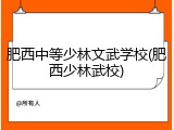 肥西中等少林文武学校(肥西少林武校)
