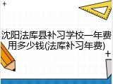沈阳法库县补习学校一年费用多少钱(法库补习年费)