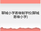 聊城小学寄宿制学校(聊城寄宿小学)