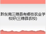 黔东南三穗县有哪些农业学校好(三穗县农校)