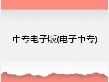 中专电子版(电子中专)