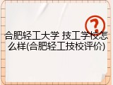 合肥轻工大学 技工学校怎么样(合肥轻工技校评价)