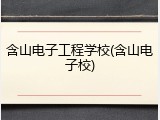 含山电子工程学校(含山电子校)