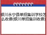 银川永宁县单招集训学校怎么收费(银川单招集训收费)