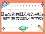 昌吉集训舞蹈艺考的学校在哪里(昌吉舞蹈艺考学校)