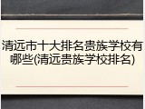 清远市十大排名贵族学校有哪些(清远贵族学校排名)