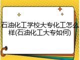 石油化工学校大专化工怎么样(石油化工大专如何)