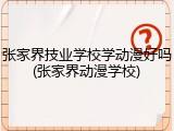 张家界技业学校学动漫好吗(张家界动漫学校)