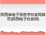 陕西省电子信息学校官网首页(陕西电子校官网)