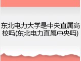 东北电力大学是中央直属高校吗(东北电力直属中央吗)