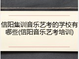 信阳集训音乐艺考的学校有哪些(信阳音乐艺考培训)