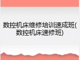 数控机床维修培训速成班(数控机床速修班)