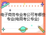 电子商务专业考公可考哪些专业(电商考公专业)