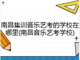 南昌集训音乐艺考的学校在哪里(南昌音乐艺考学校)
