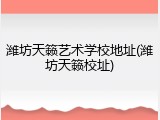 潍坊天籁艺术学校地址(潍坊天籁校址)