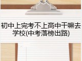初中上完考不上高中干嘛去学校(中考落榜出路)