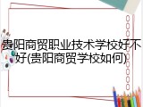 贵阳商贸职业技术学校好不好(贵阳商贸学校如何)