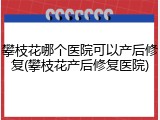 攀枝花哪个医院可以产后修复(攀枝花产后修复医院)