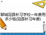聊城冠县补习学校一年费用多少钱(冠县补习年费)